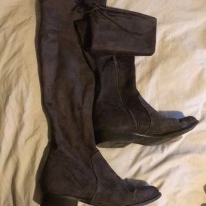 Burgundy Over the Knee flat boots size 11